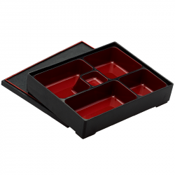 Bento box plastique 5 compartiments 27 x 21 x H 6 cm