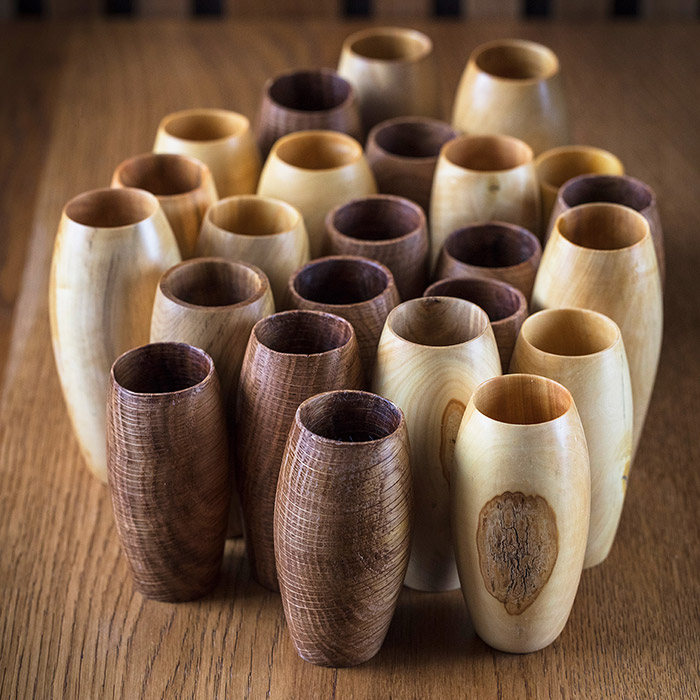 verre en bois Ø5 - H8cm chêne/Buis/Robinier