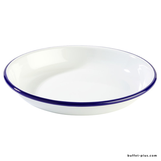 assiette métal émaillé blanche 20cm