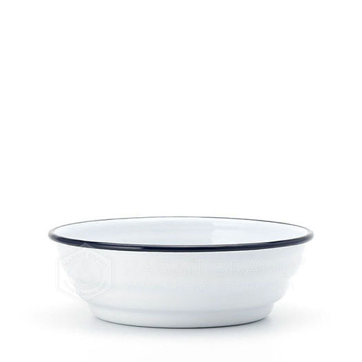 bol ondulé métal émaillé blanc 16cm