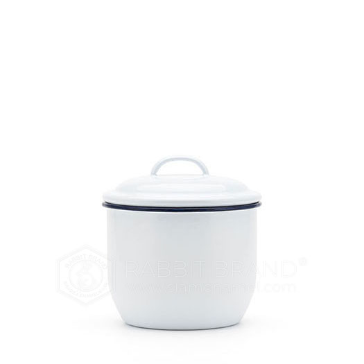 pot en métal émaillé a/ couvercle 12cm