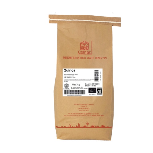quinoa blanche bio 3kg Celnat