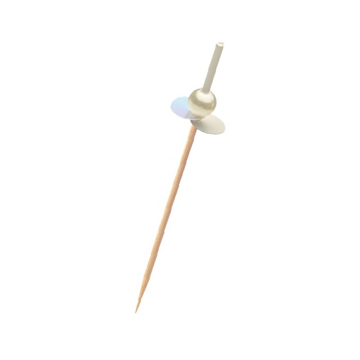 [MO-PIC141BL] Pic Perle Paillette Blanc 9cm (100pc)