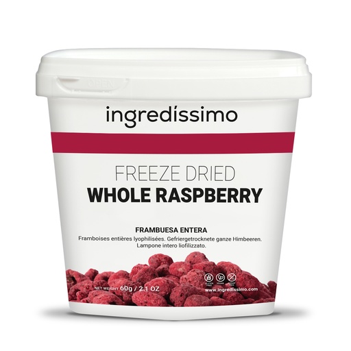 [MO-SGFRAMLYO60G] framboise entière lyophilisées 60g Ingredissimo
