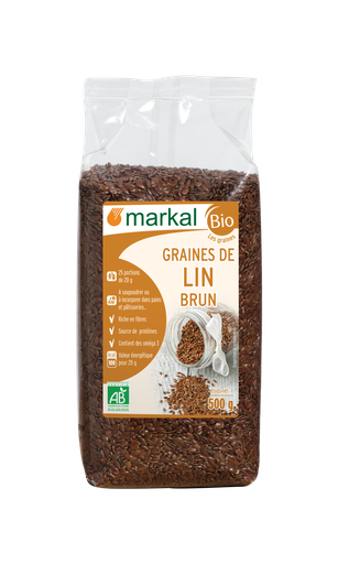 [MO-BPGRALINBRU500] graines de lin brun bio 500g