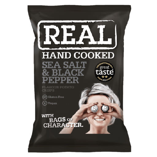 [MO-SICHISEASALPEP35G] chips sea salt & black pepper 35g (noir) Real Crisps