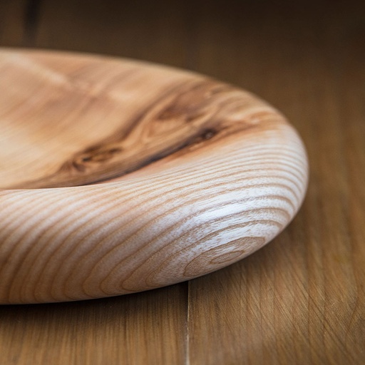 [MO-AGASSIETTEGALET] assiette galet en Noyer ou Frêne Ø26 - H4cm