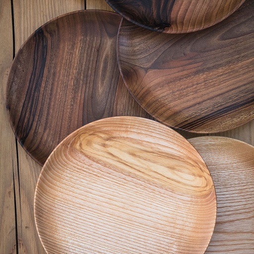 [DP-AGASSIETTESIMPLEPCE] assiette simple en Noyer ou Frêne Ø26 - H2.5cm