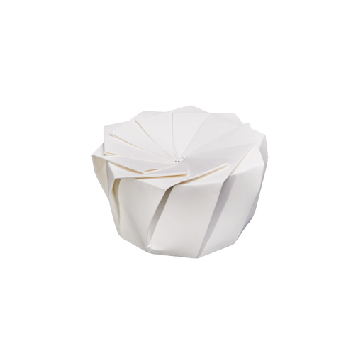 [MO-CA407ABL] boîte de pliage en carton lotus blanche Ø 15 x H 8cm