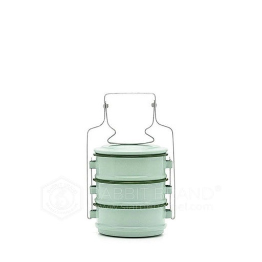 [MO-FALUNBOXBLE3ET10CM] mini lunch box émaillée 3 étages 10cm