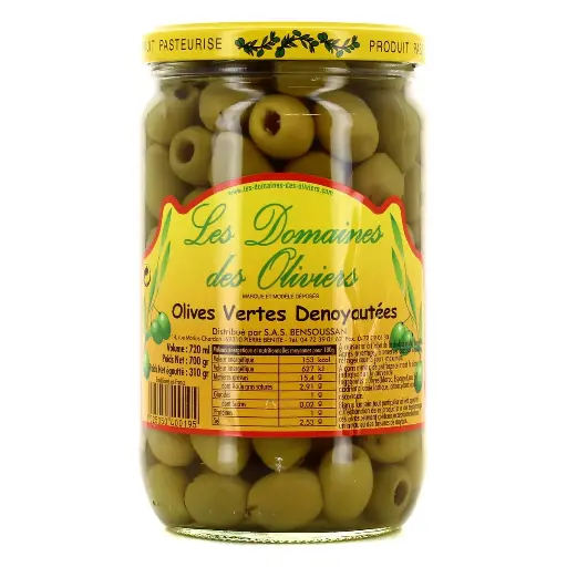 [MO-BEOLIVERDEN720] olives vertes dénoyautées 720ml 
