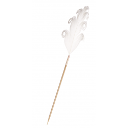 [MO-PIC125JBL] pic frisé blanc 9cm (100pc)
