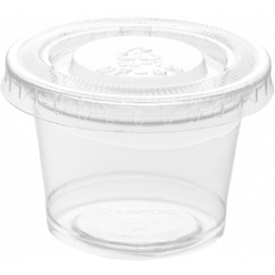 [MO-PET104/PET303+] pot rond plastique transparent 30ml + couvercle
