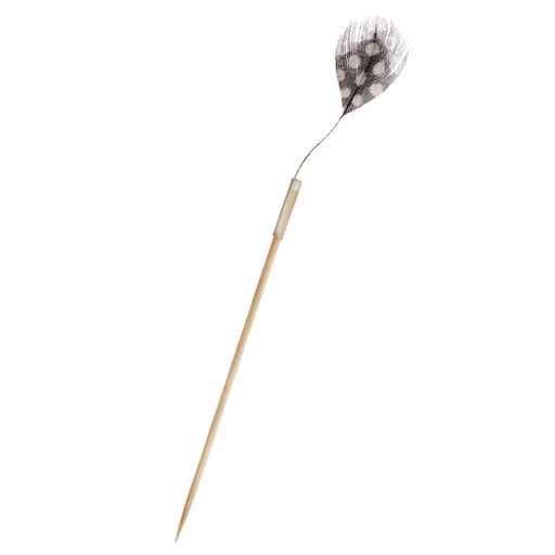 [MO-PIC125HN] pic plume moucheté noir 9cm (100pc)